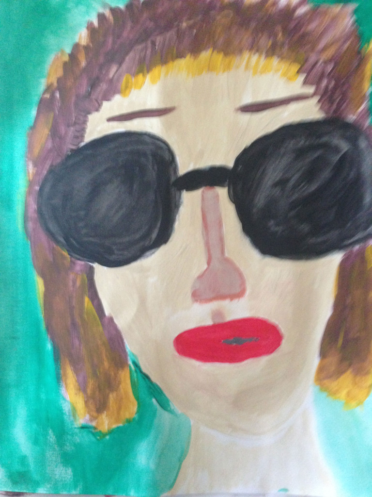Behind dark shades